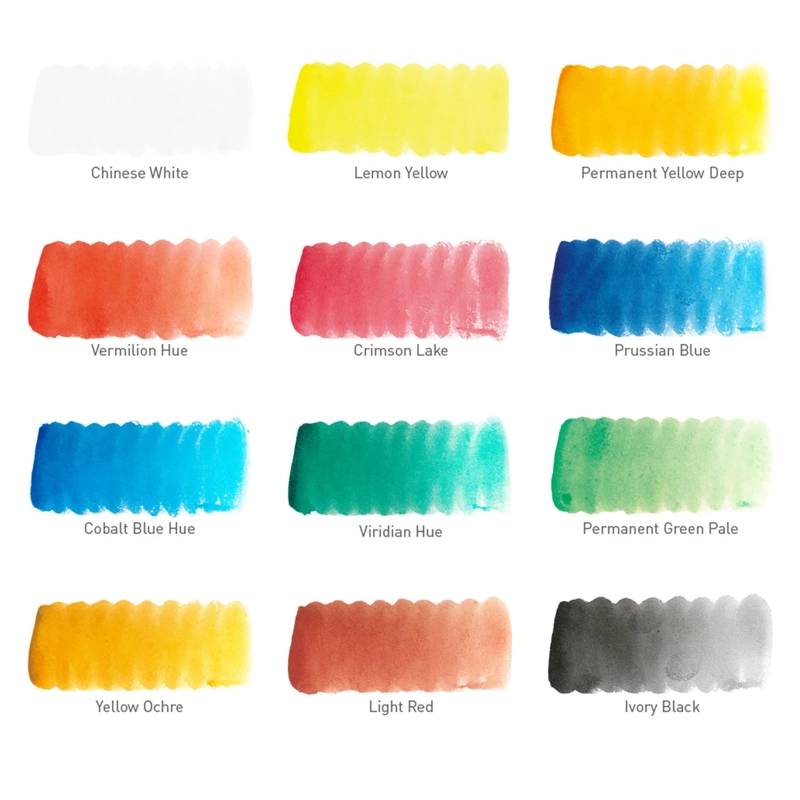 SAKURA KOI ACUARELA + WATERBRUSH  12 COLORES - 3