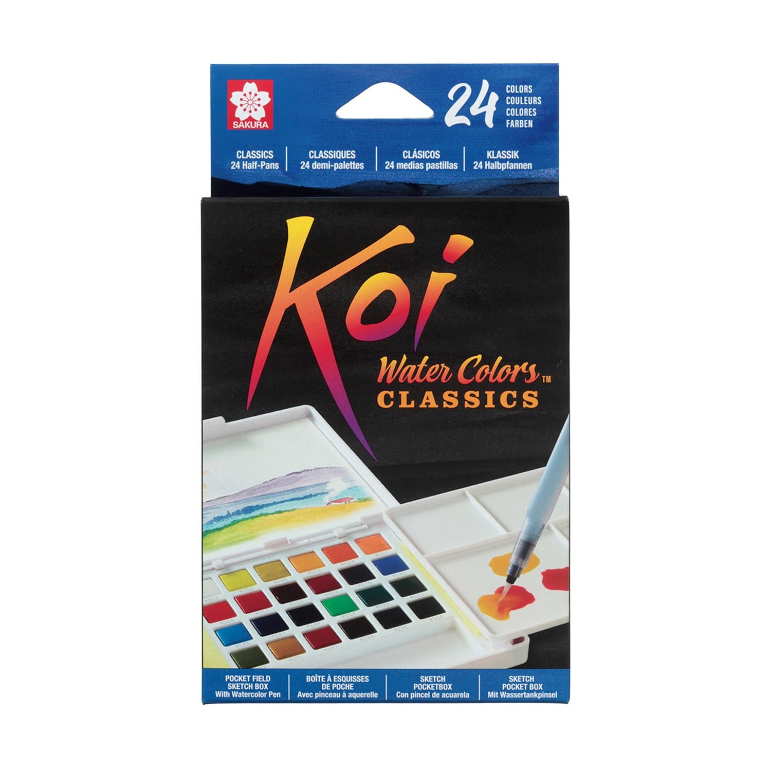 SAKURA KOI ACUARELA + WATERBRUSH 24 COLORES - 1