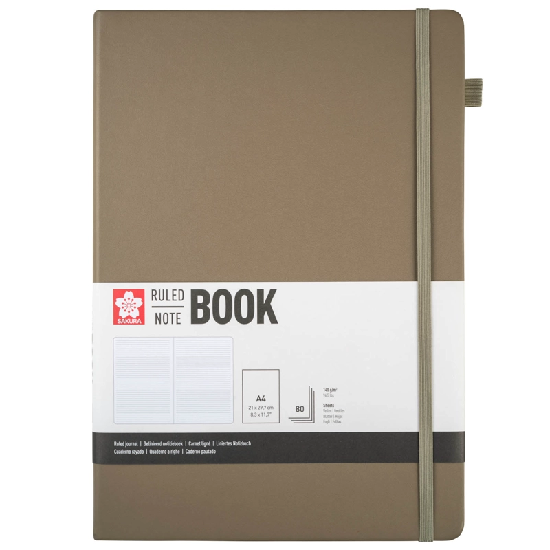 LIBRETA SAKURA HOJA CREMA CON LINEAS 21 X 30CM - 1