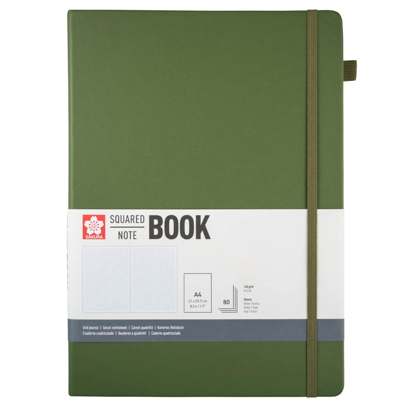 LIBRETA SAKURA HOJA CREMA CON CUADROS 21 X 30 CM - 1
