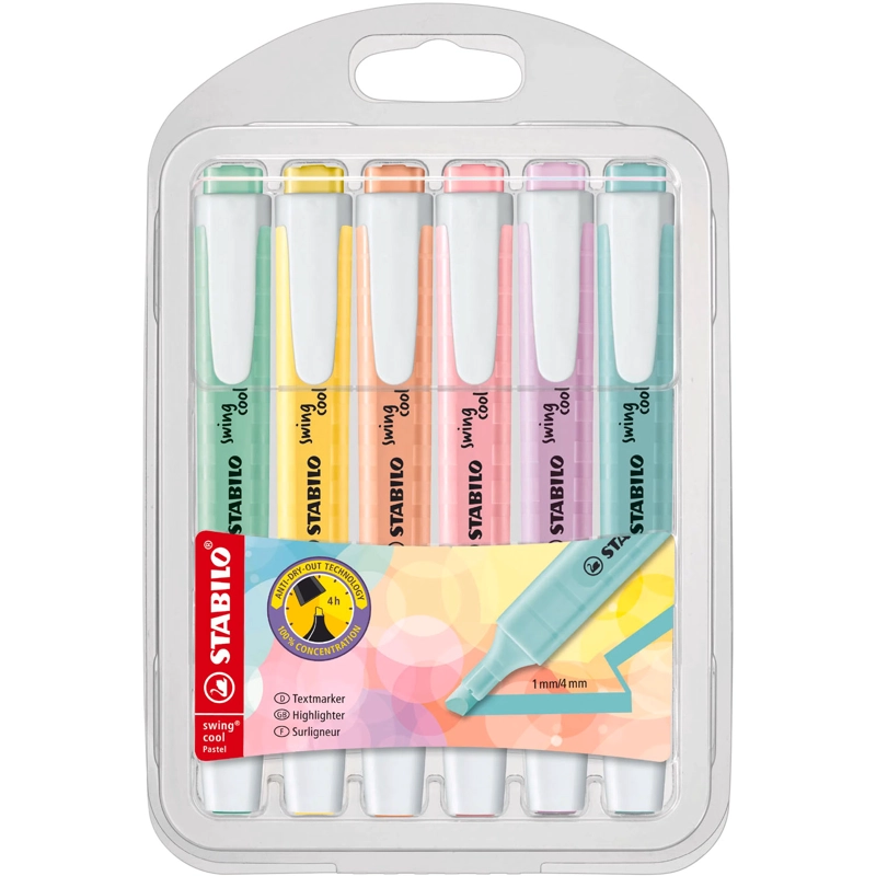 SET DESTACADORES STABILO SWING COOL PASTEL (6 UDS) - 1