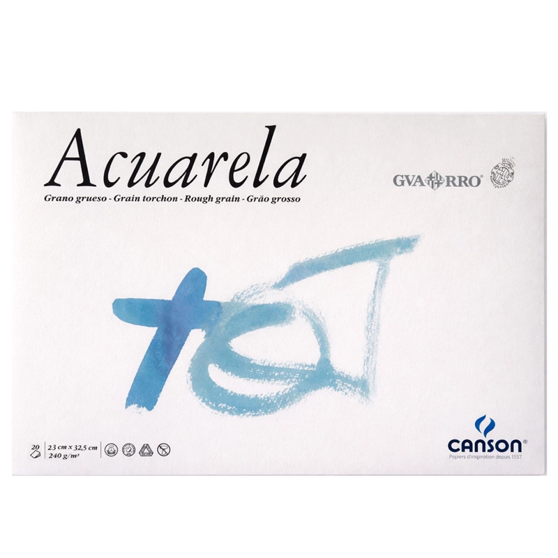 BLOCK ACUARELA CANSON GUARRO 32.5X46CM 240GR 20 HJS - 1
