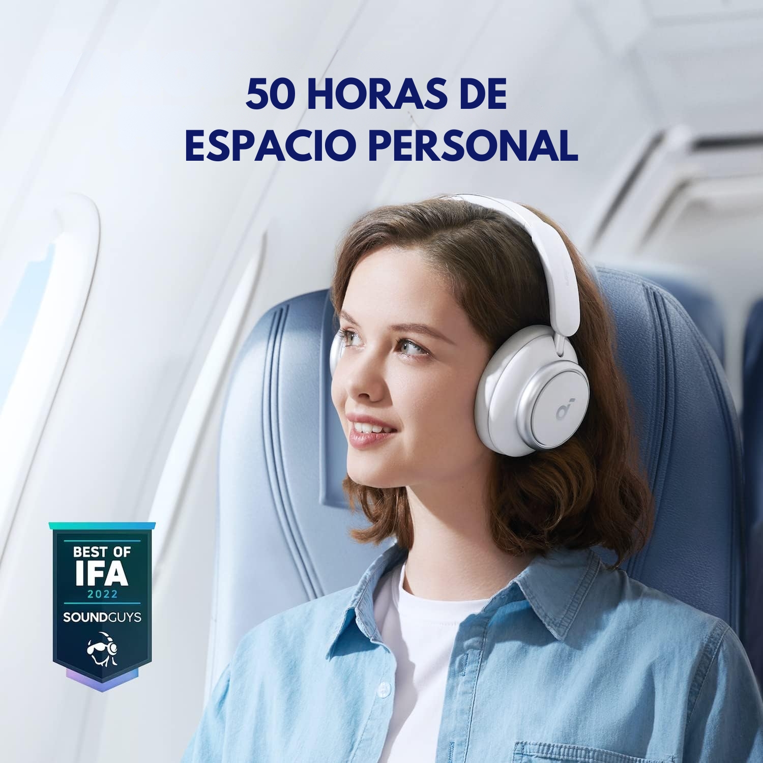 AUDÍFONOS SOUNDCORE HEADSET NOISE CANCELLING SPACE Q45 BLANCO - 2