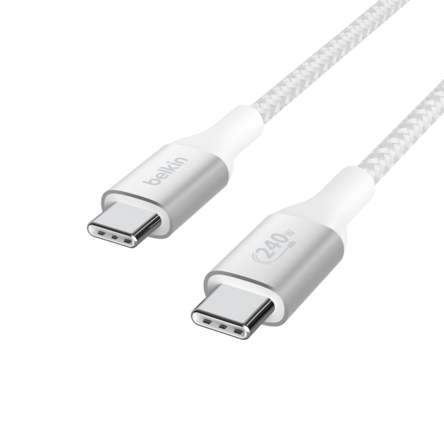 CABLE USB-C A USB-C 240W DE 2.0 MT TRENZADO BELKIN BLANCO - 2