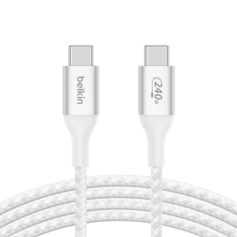 CABLE USB-C A USB-C 240W DE 2.0 MT TRENZADO BELKIN BLANCO - 4