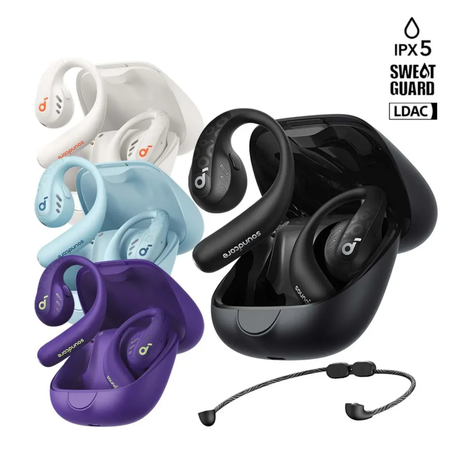 AUDIFONO TRANSMISION AEREA AEROFIT PRO SOUNDCORE NEGRO - 5