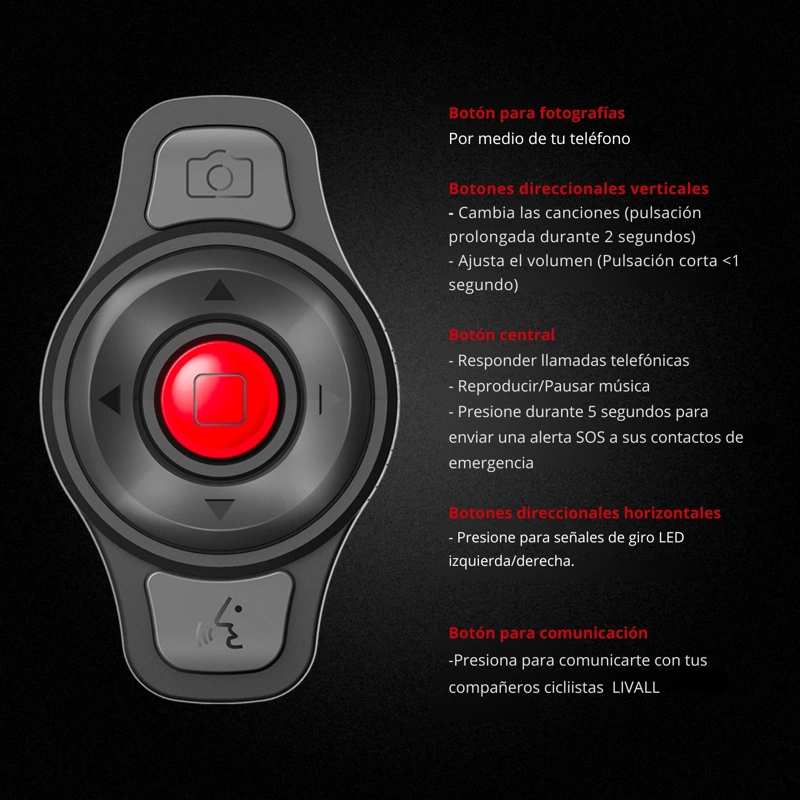 CASCO INTELIGENTE LIVALL LED BH51M NEO TALLA M NEGRO - 7