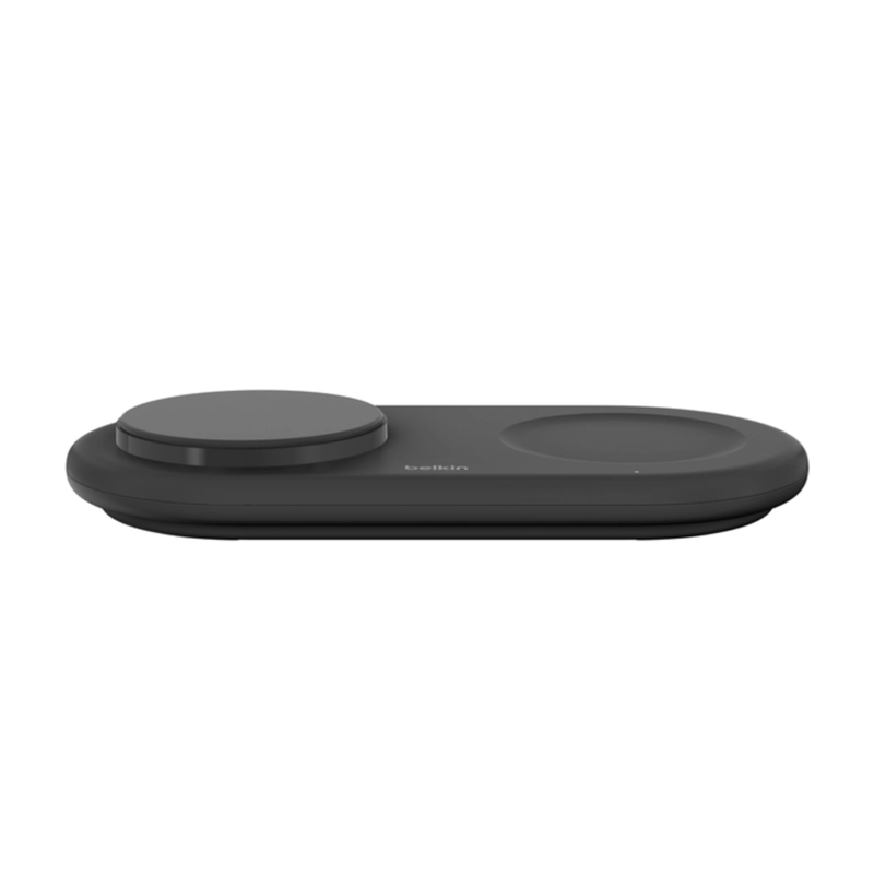 BASE DE CARGA 2 EN 1 INALAMBRICA PLANA QI2 CON USB-C NEGRA - 4