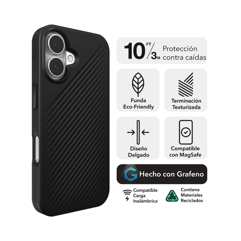 FUNDA LUXE SNAP MAGSAFE IPHONE 16 ZAGG NEGRO - 2