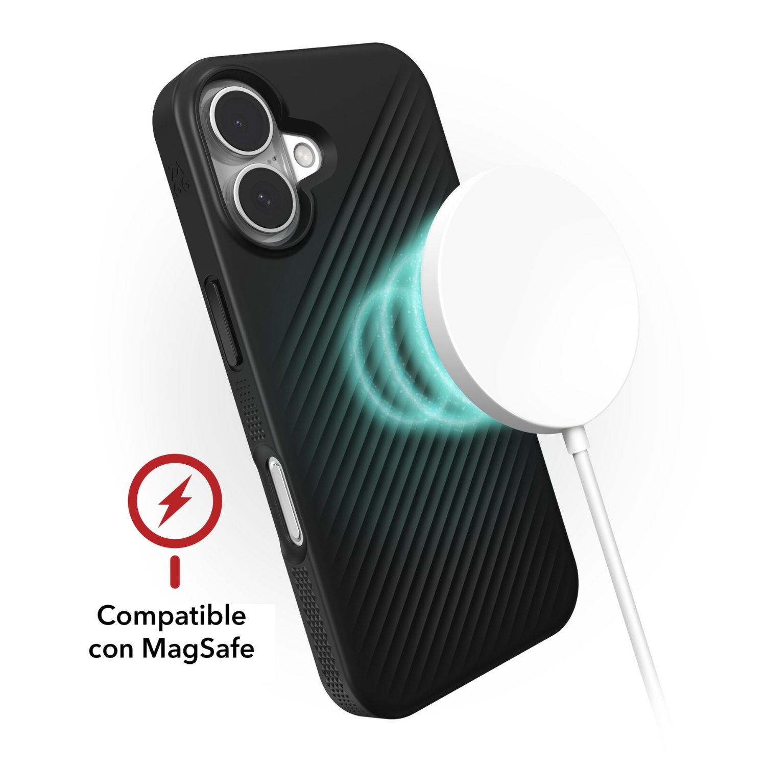FUNDA LUXE SNAP MAGSAFE IPHONE 16 ZAGG NEGRO - 5