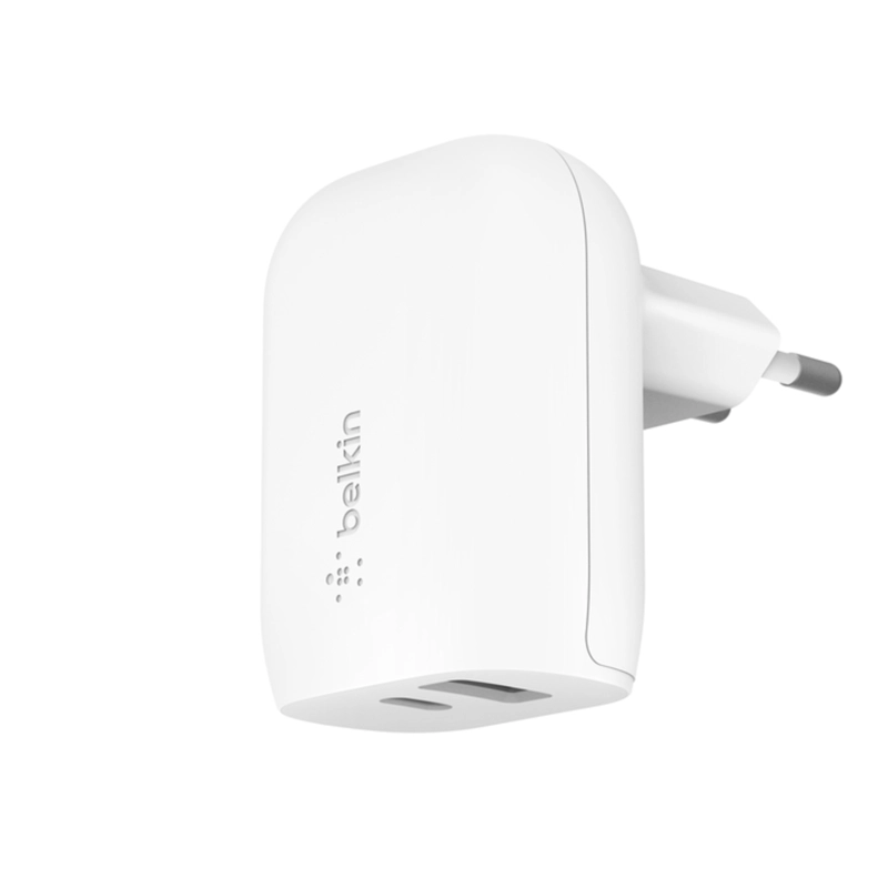 BELKIN CARGADOR DE PARED DOBLE BOOSTCHARGE USB-C Y USB-A DE 37 W