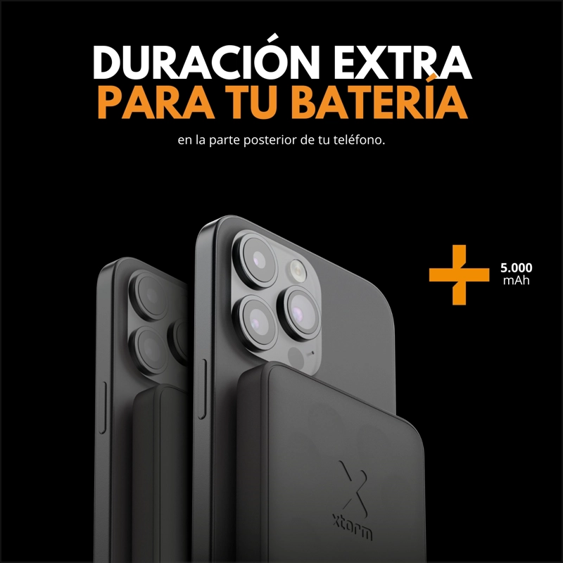 BATERIA 5.000 MAH CON CARGA MAGNE TICA 7.5W XTORM NEGRO - 6