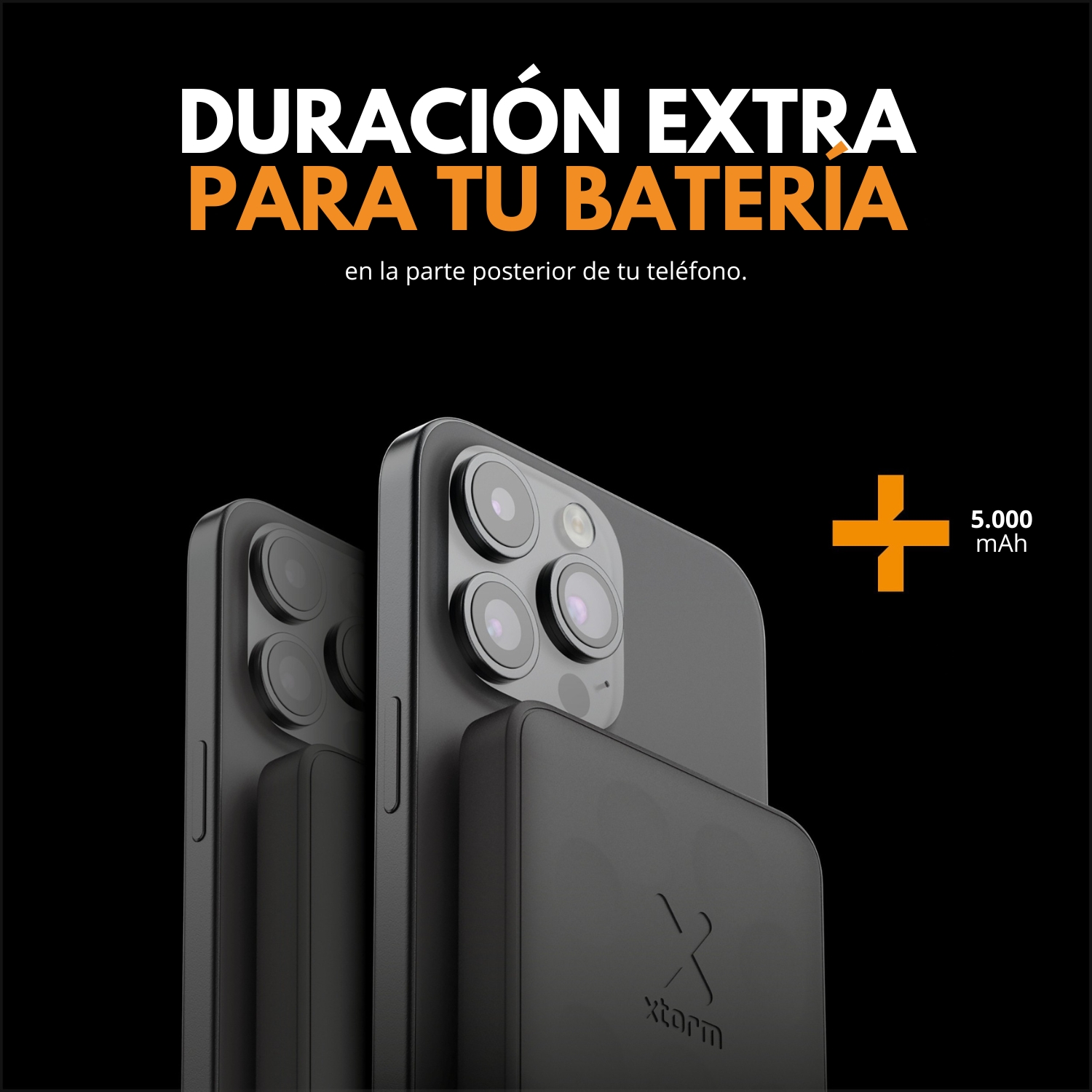 BATERIA 5.000 MAH CON CARGA MAGNE TICA 7.5W XTORM NEGRO - 6