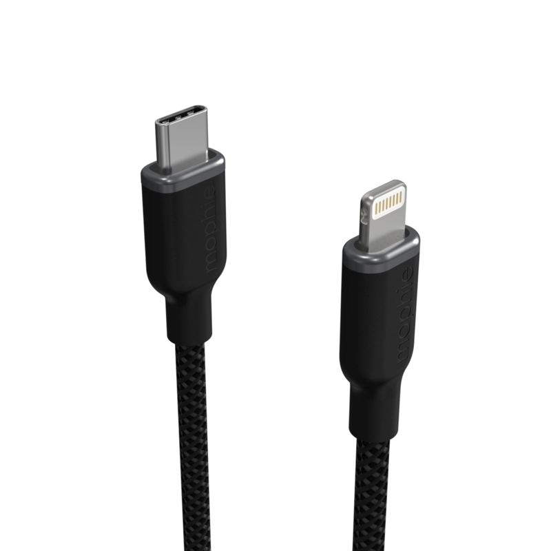 CABLE USB-C A LIGHTNING 2M 30W MOPHIE NEGRO - 1