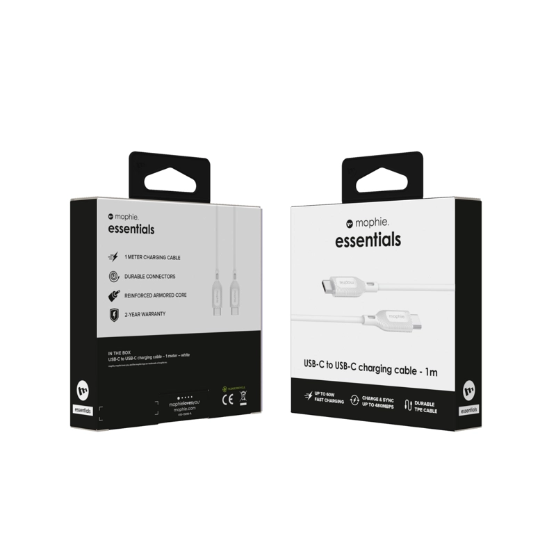 CABLE USB-C A USB-C 1M 60W MOPHIE BLANCO - 6