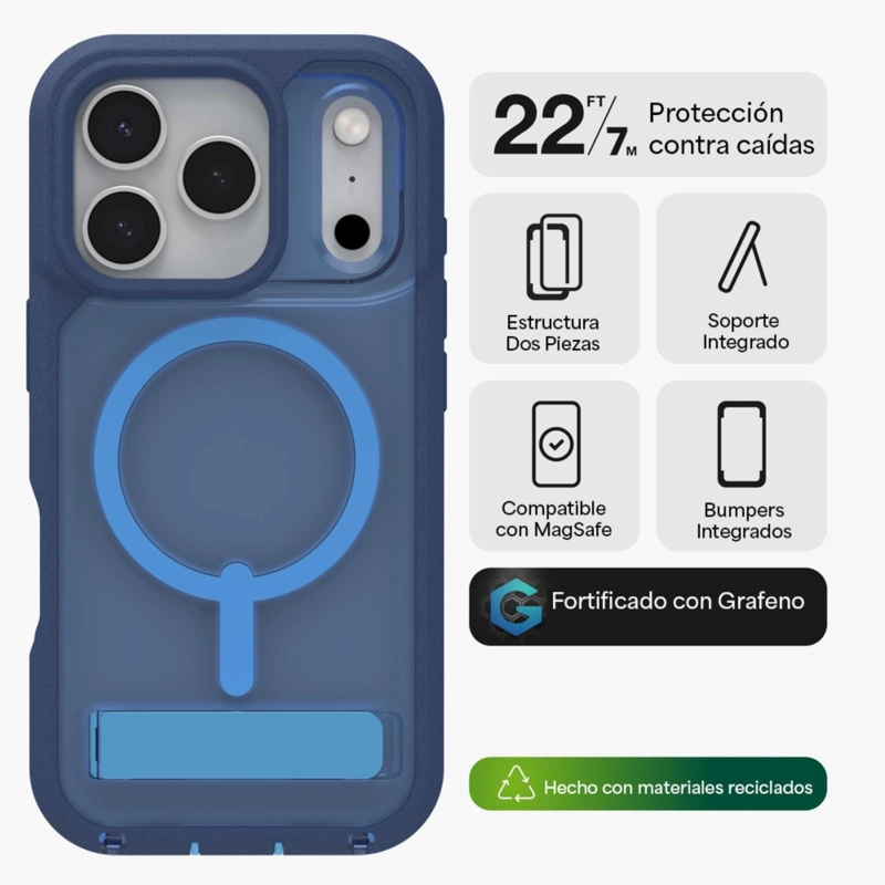CARCASA RAINIER SNAP PARA IPHONE 17 PRO HORIZONTE COBALTO - 2