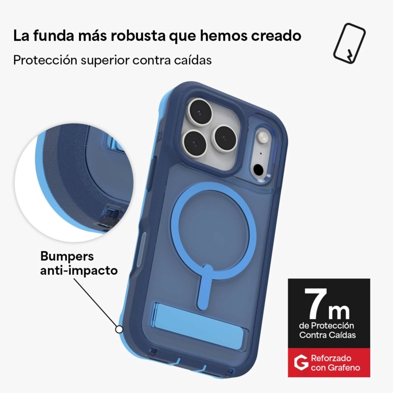 CARCASA RAINIER SNAP PARA IPHONE 17 PRO HORIZONTE COBALTO - 4