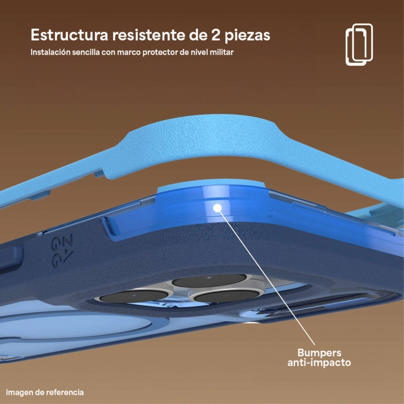 CARCASA RAINIER SNAP PARA IPHONE 17 PRO HORIZONTE COBALTO - 6