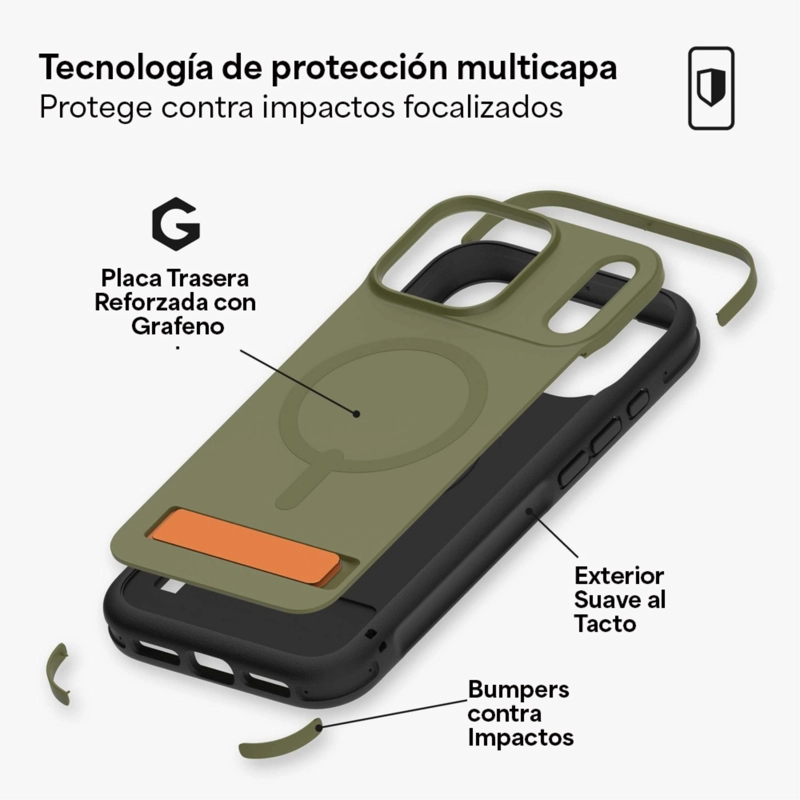 CARCASA SEDONA SNAP PARA IPHONE 17 PRO MAX VERDE MARINO - 4