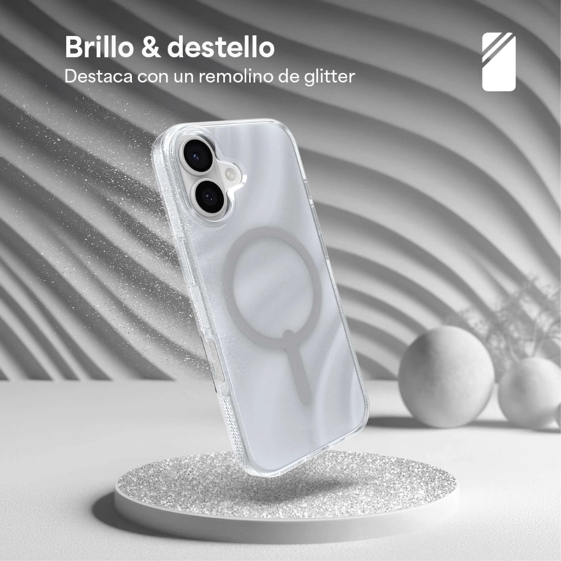 CARCASA MILAN SNAP PARA IPHONE 17 REMOLINO DE GLITTER - 5