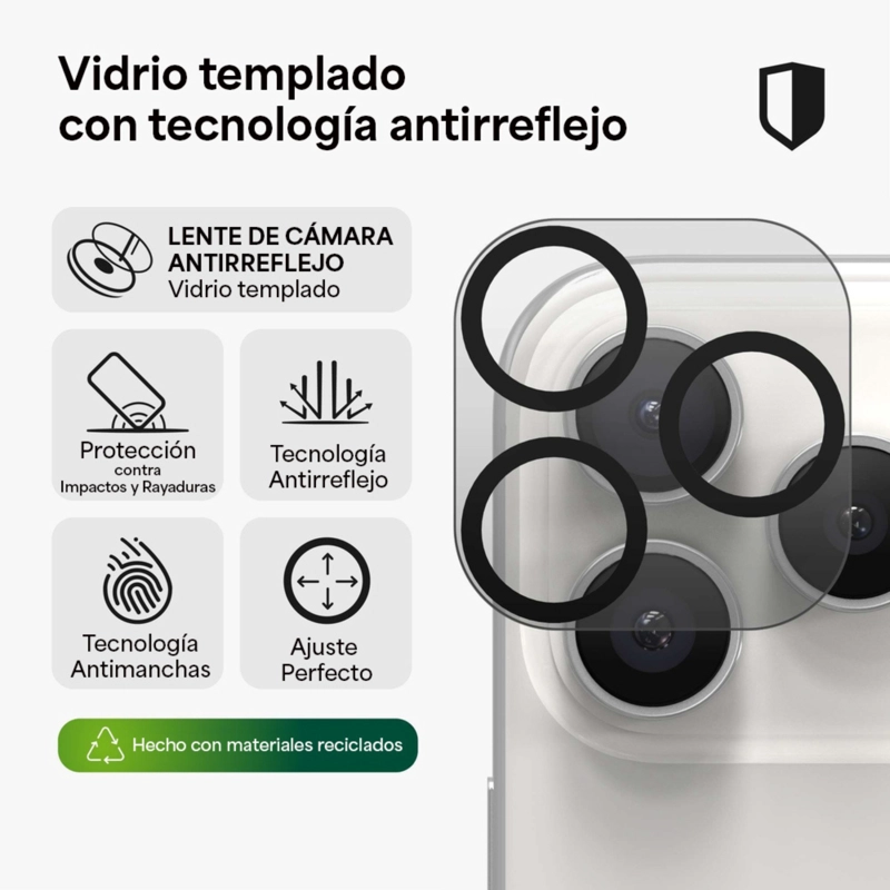 PROTECTOR DE LENTES DE CAMARA ZAGG IPHONE 17 PRO Y PRO MAX - 3