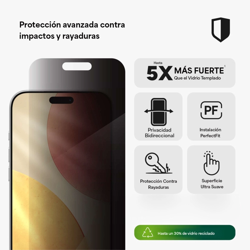 PROTECTOR DE PANTALLA PARA IPHONE 17 PRO MAX ELITE PRIVACY - 3