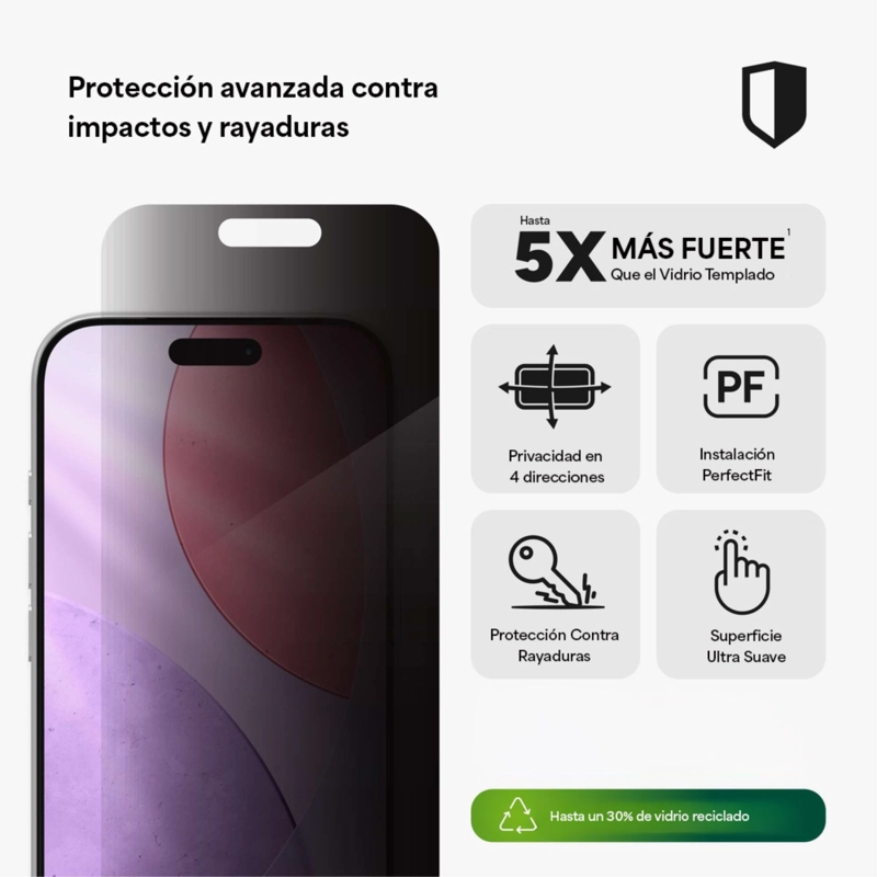 PROTECTOR DE PANTALLA ZAGG PARA IPHONE 17 PRO PRIVACY XTR - 2