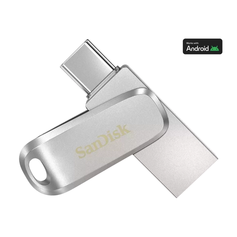 PENDRIVE SANDISK ULTRA DUAL DRIVE LUXE 128GB PLATA