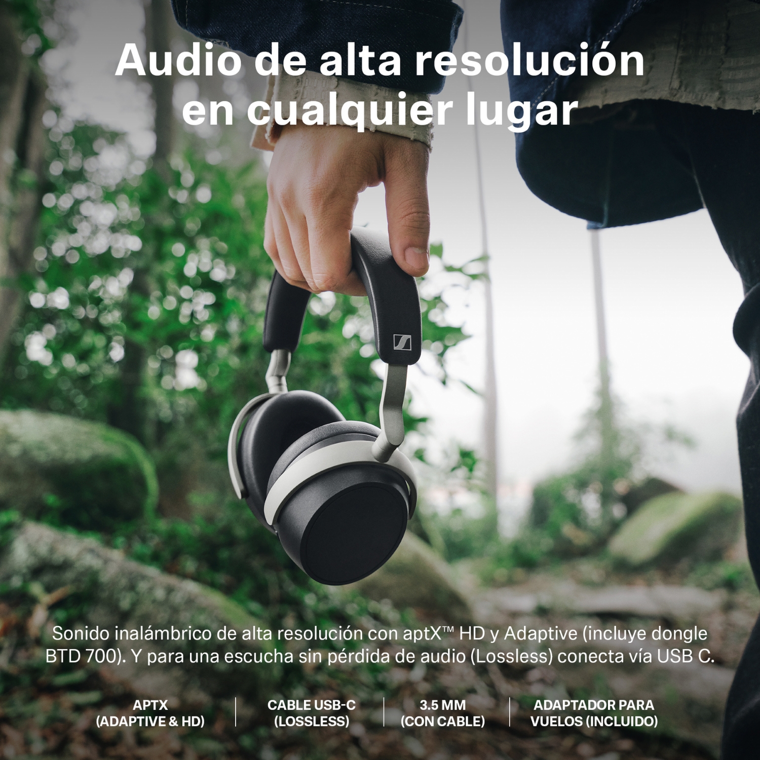 AUDIFONOS OVER-EAR HD B630 WIRELESS ANC SENNHEISER NEGRO - 5