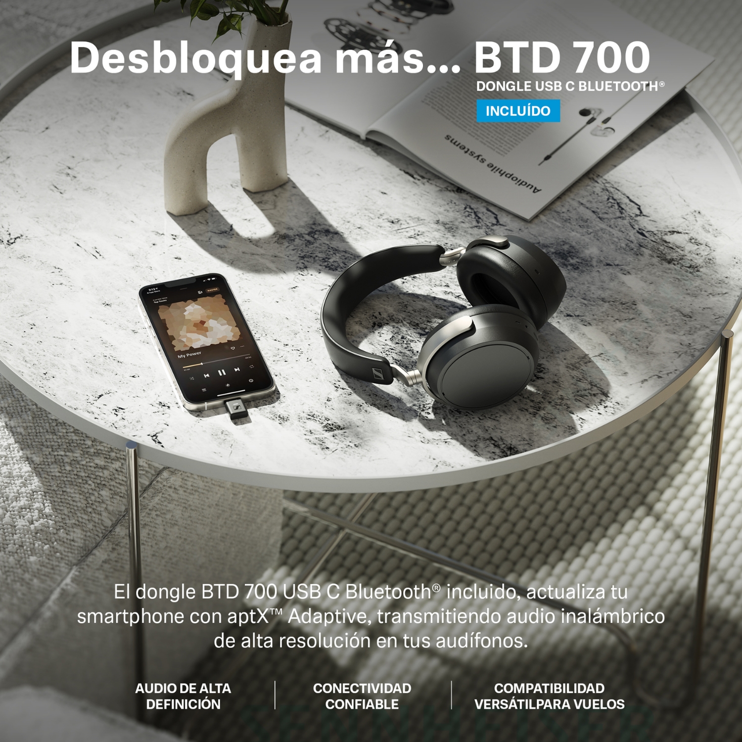 AUDIFONOS OVER-EAR HD B630 WIRELESS ANC SENNHEISER NEGRO - 8