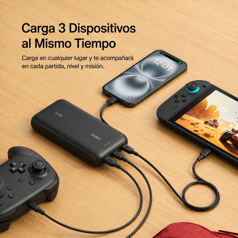 BATERIA 20.000 MAH CON CABLE USB-C PARA NINTENDO SWITCH 2 - 3