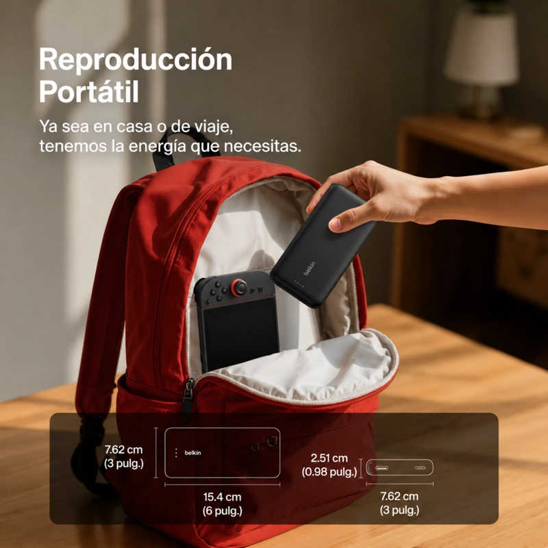 BATERIA 20.000 MAH CON CABLE USB-C PARA NINTENDO SWITCH 2 - 4