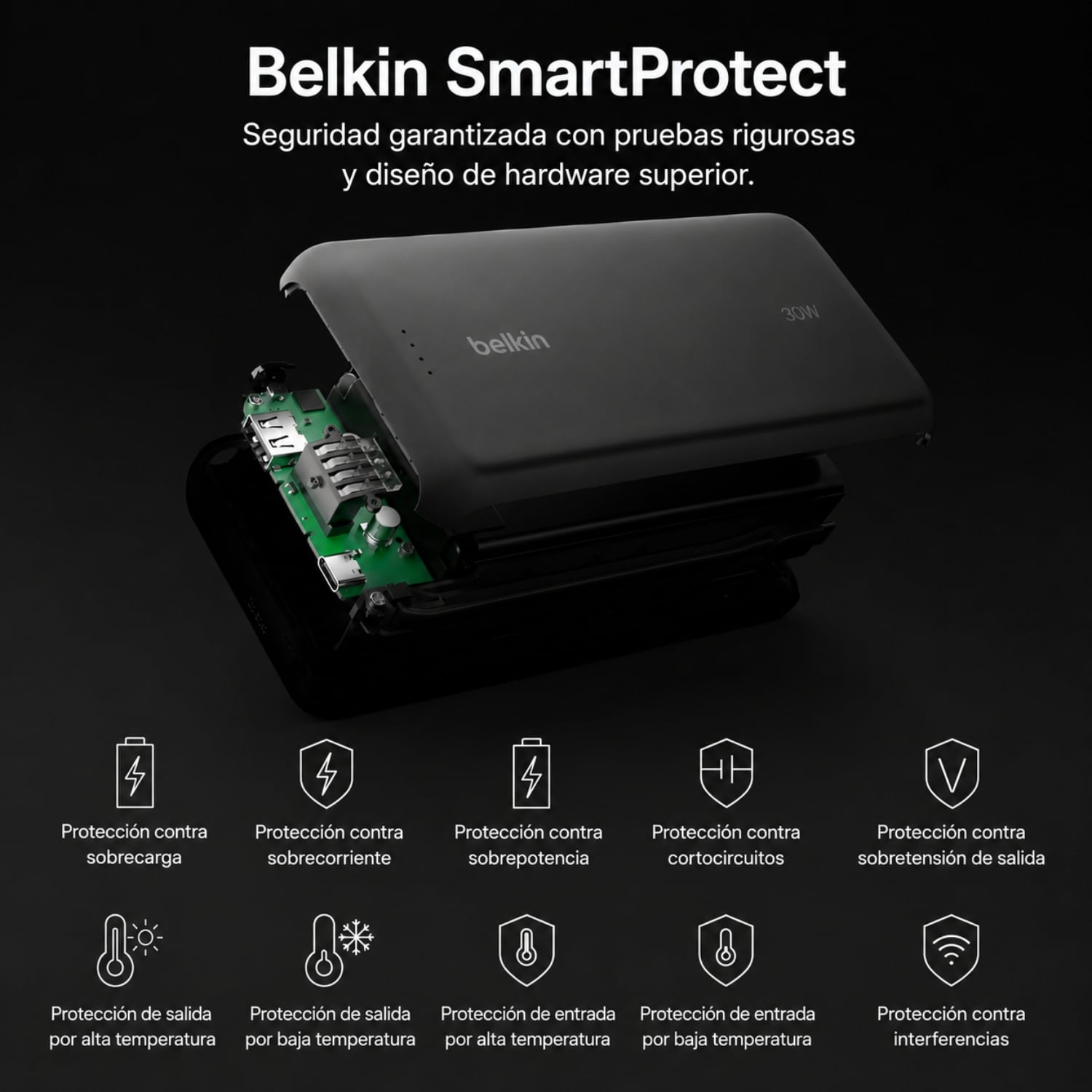 BATERIA 20.000 MAH 30W PD CON CABLE USB-C BELKIN - 6