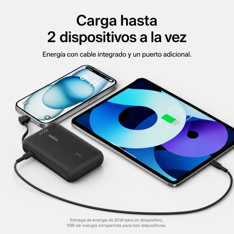BATERIA 10.000 MAH 20W PD CON CABLE USB-C BELKIN - 3