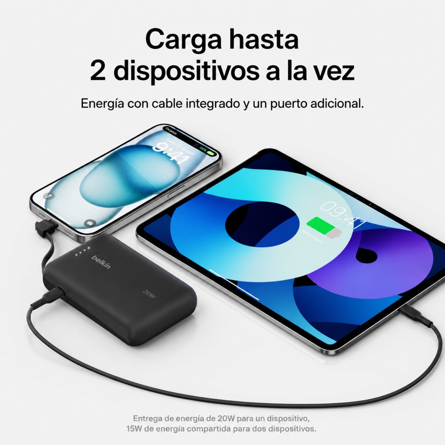 BATERIA 10.000 MAH 20W PD CON CABLE USB-C BELKIN - 3