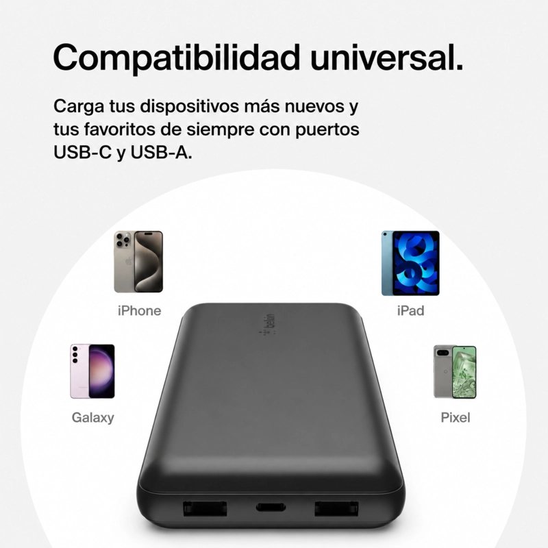 BATERIA 20.000 MAH 2XUSB-A 1XUSB-C 15W BELKIN - 3