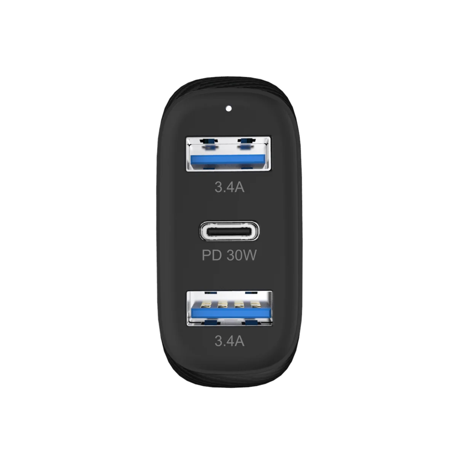 CARGADOR DE AUTO TRIPLE 50W CON CABLE 2EN1 DUSTED NEGRO - 2
