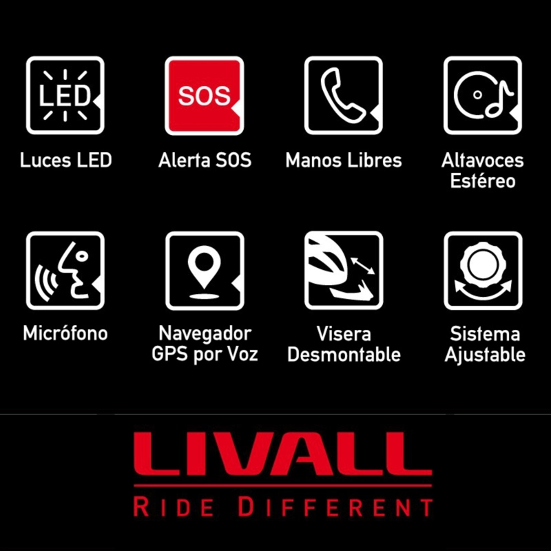 CASCO INTELIGENTE LED LIVALL MT1 NEO TALLA M ROJO - 7