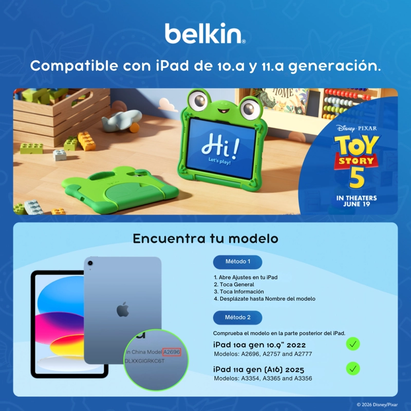 FUNDA PARA IPAD 10A Y 11A GEN DISEÑO LILYPAD TOY STORY 5 - 7