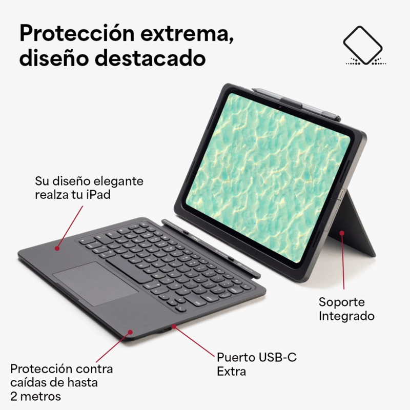 TECLADO CON FUNDA PRO KEYS CONNECT PARA IPAD 11' (A16) - 2