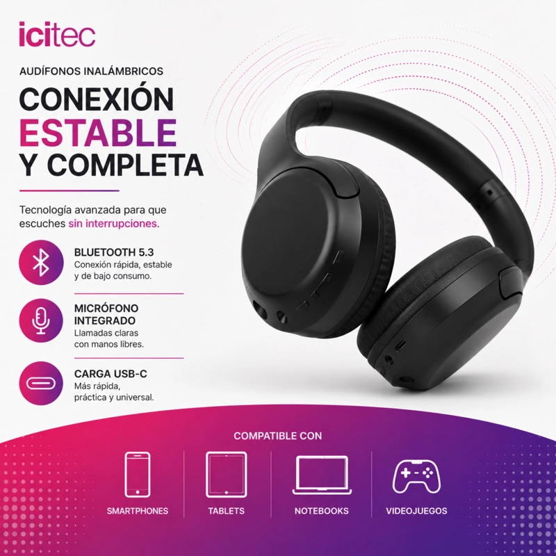 AUDIFONOS ICITEC RAK CON CANCELACION DE RUIDO - 5
