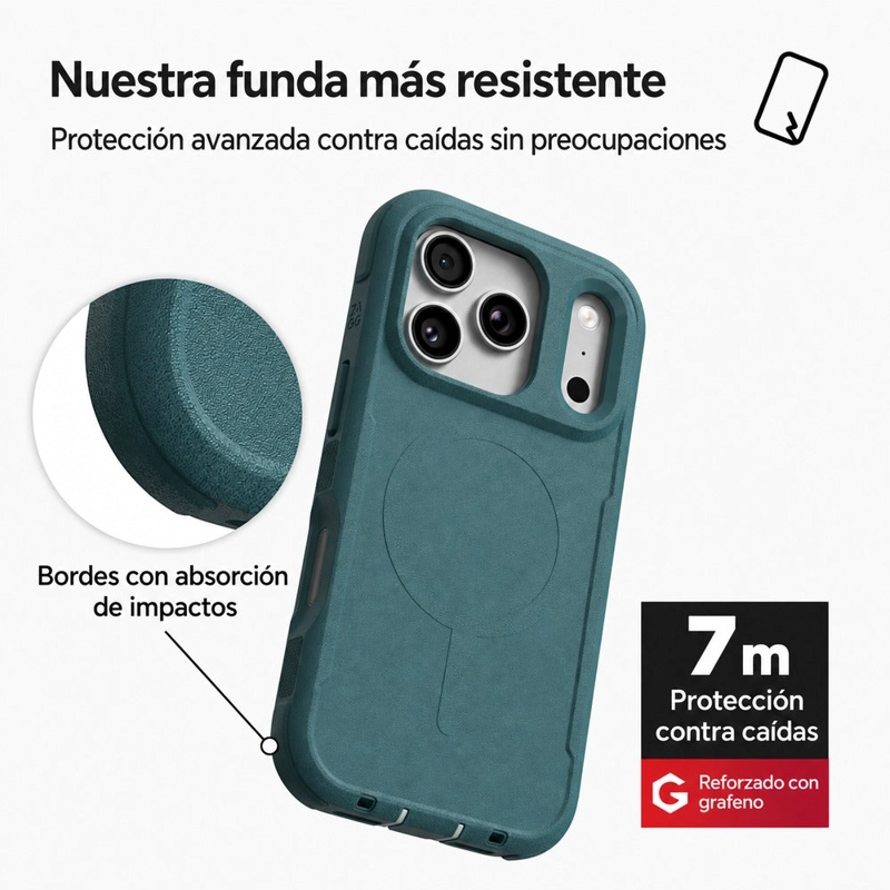 CARCASA TETON SNAP PARA IPHONE 18 PRO VERDE MUSGO - 5
