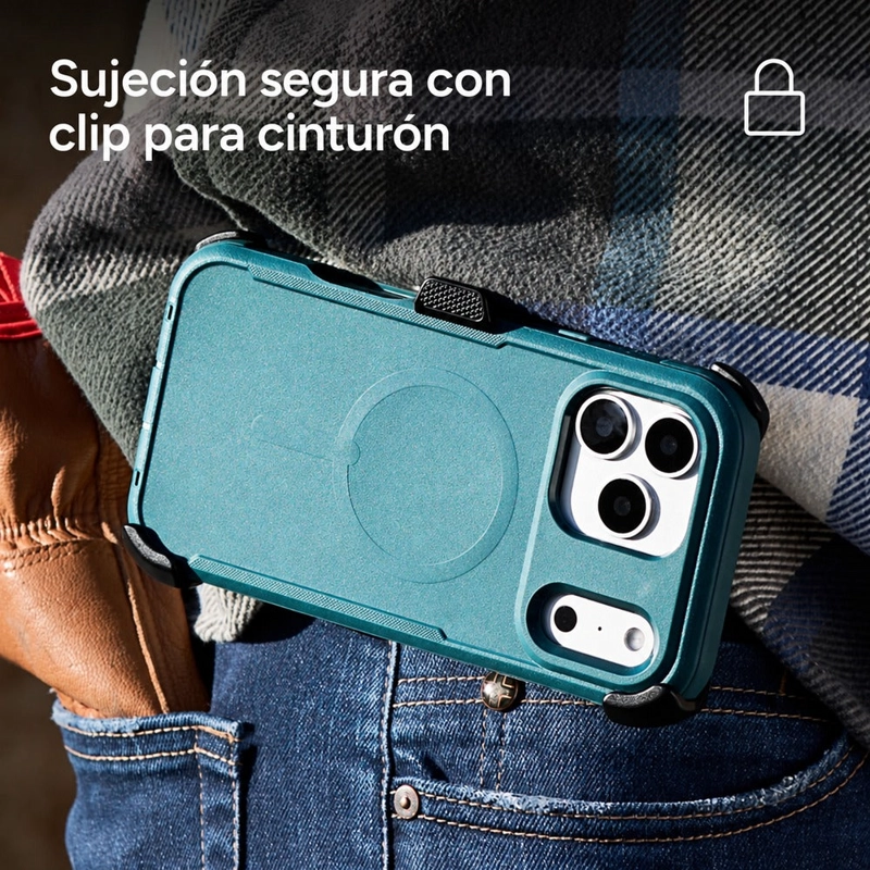 CARCASA TETON SNAP PARA IPHONE 18 PRO VERDE MUSGO - 6