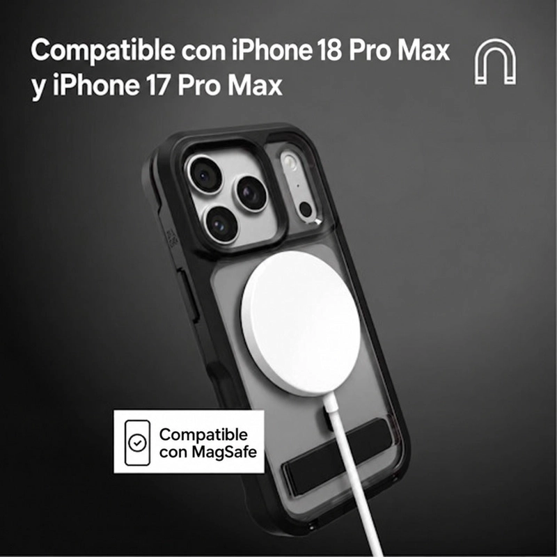 CARCASA RAINIER SNAP PARA IPHONE 18 PRO MAX NEGRO HUMO - 3