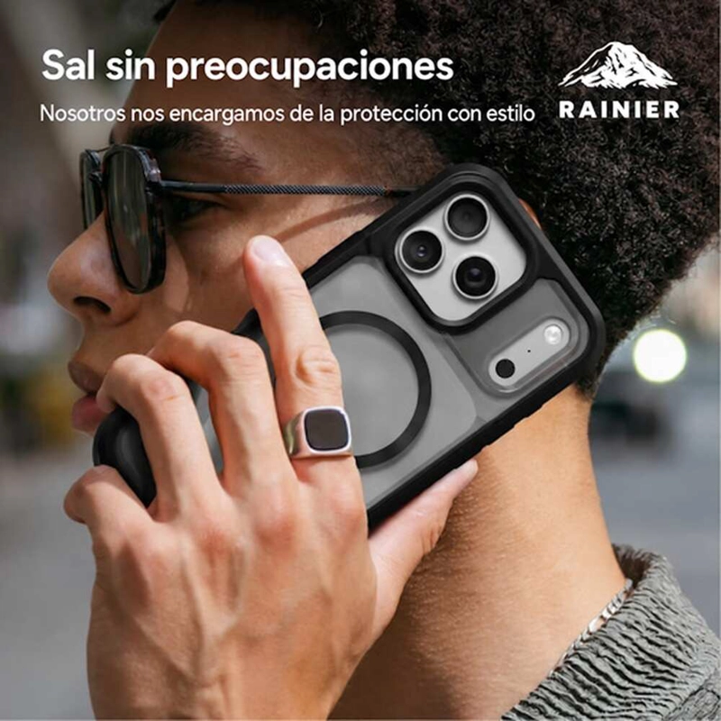 CARCASA RAINIER SNAP PARA IPHONE 18 PRO MAX NEGRO HUMO - 8