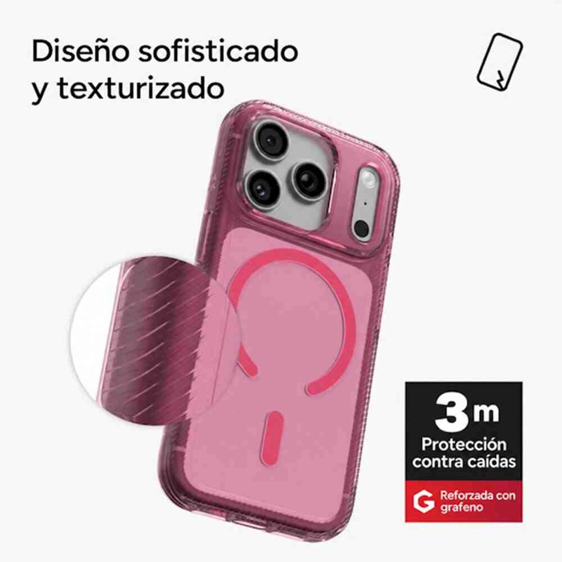 CARCASA LUXE SNAP PARA IPHONE 18 PRO MAX ROSA TRANSLUCIDO - 4
