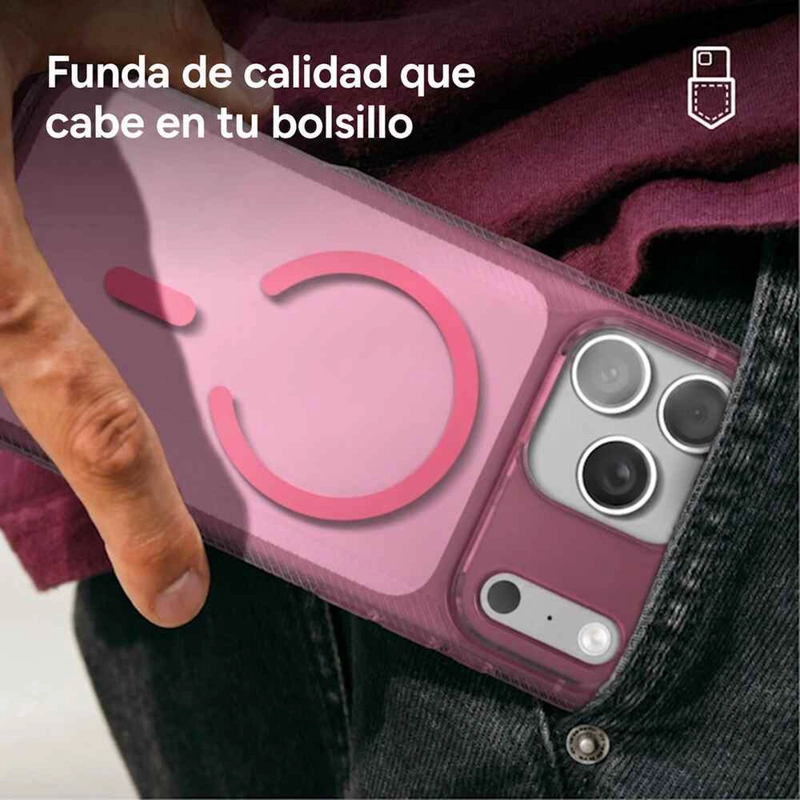 CARCASA LUXE SNAP PARA IPHONE 18 PRO MAX ROSA TRANSLUCIDO - 5