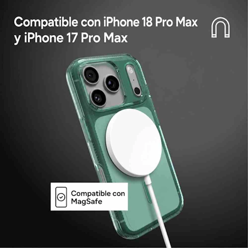 CARCASA LUXE SNAP PARA IPHONE 18 PRO MAX MENTA TRASLUCIDA - 3