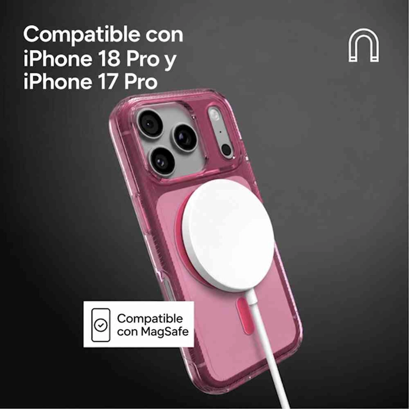 CARCASA LUXE SNAP PARA IPHONE 18 PRO ROSA TRANSLUCIDO - 3