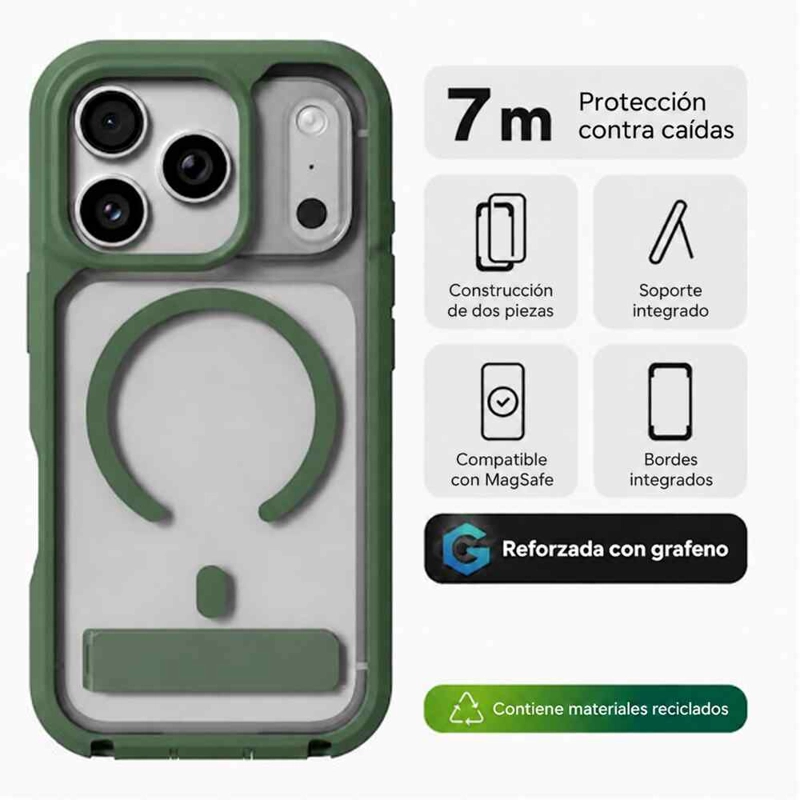 CARCASA RAINIER SNAP PARA IPHONE 18 PRO MAX VERDE SILVESTRE - 2